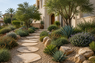 Landscaping — low-water front yard in Mirdif