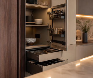 Custom kitchen cabinetry close-up