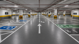 Basement car park repainted and line-marked in Dubai