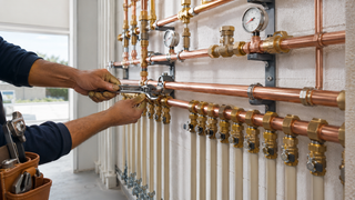 Full villa re-pipe — CPVC and copper manifold work