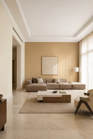 Interior repaint, warm neutral palette