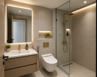 Bathroom renovation in a JBR apartment, after