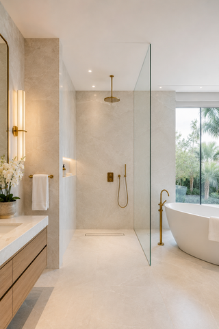 Master bathroom sealed and tanked with proper waterproofing in Dubai